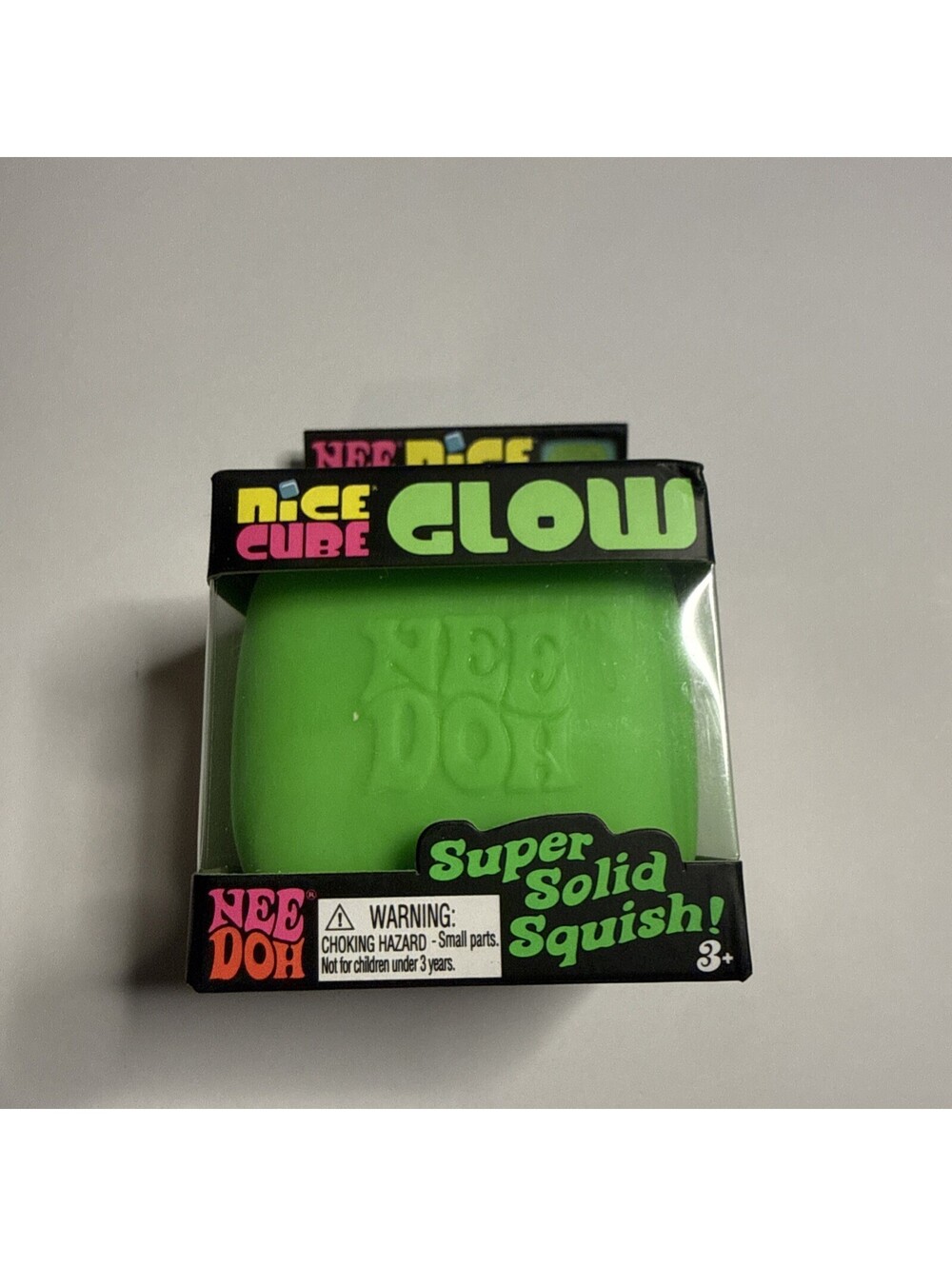 NeeDoh NICE CUBE GLOW - GREEN - Solid Squish! - SEALED / BRAND NEW / AUTHENTIC‼️